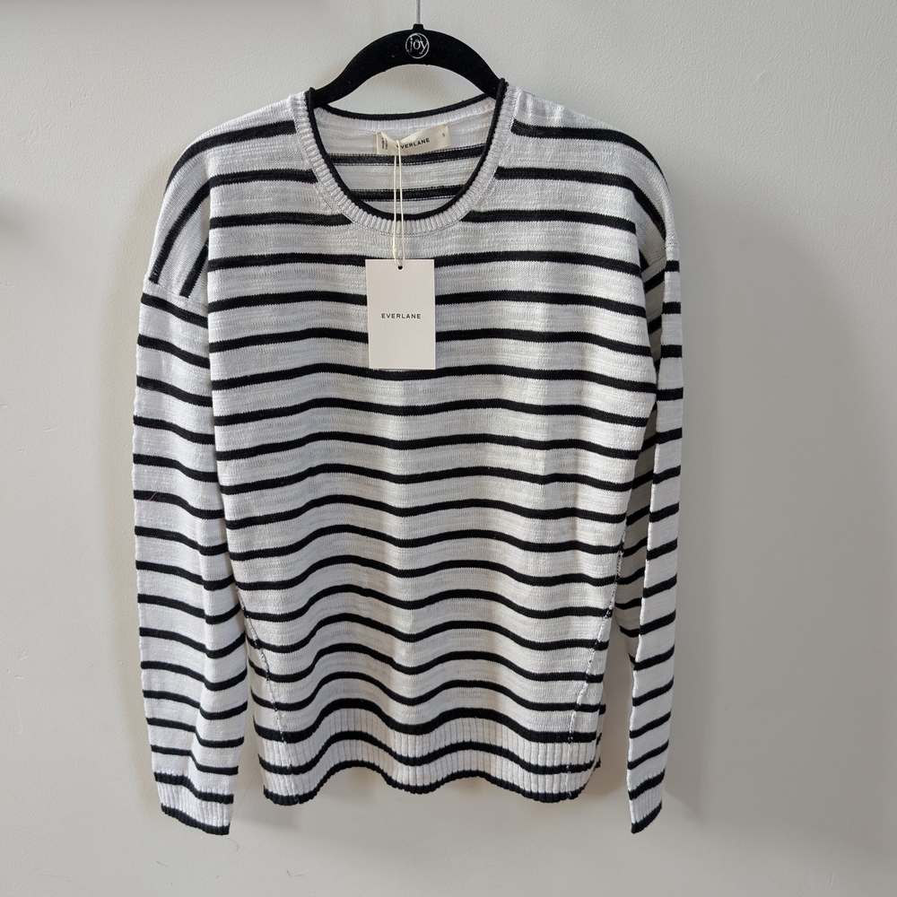 Everlane Striped Slouch Sweater in Cotton Linen